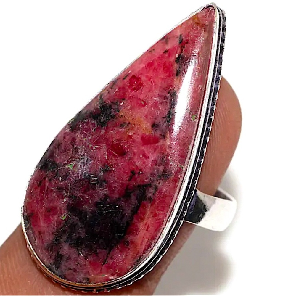 Sterling Silver Rhodonite Gemstone Ring